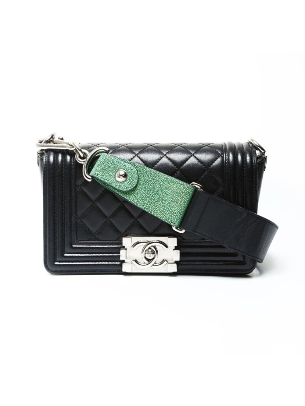 Chanel Shoulder Bag Boy Lambskin Mini Stingray